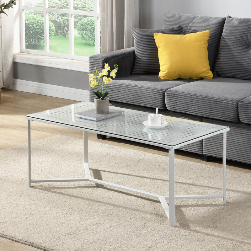 100cm Glass Top Console Table, White