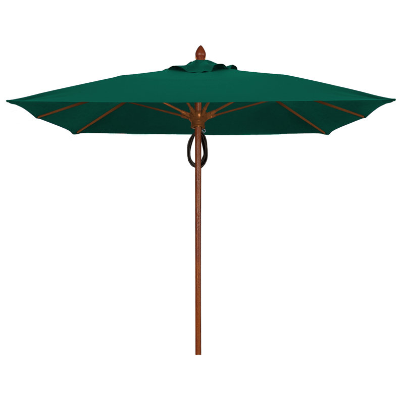 Prestige 89'' Market Umbrella, Teak, Forrest Green Velvet