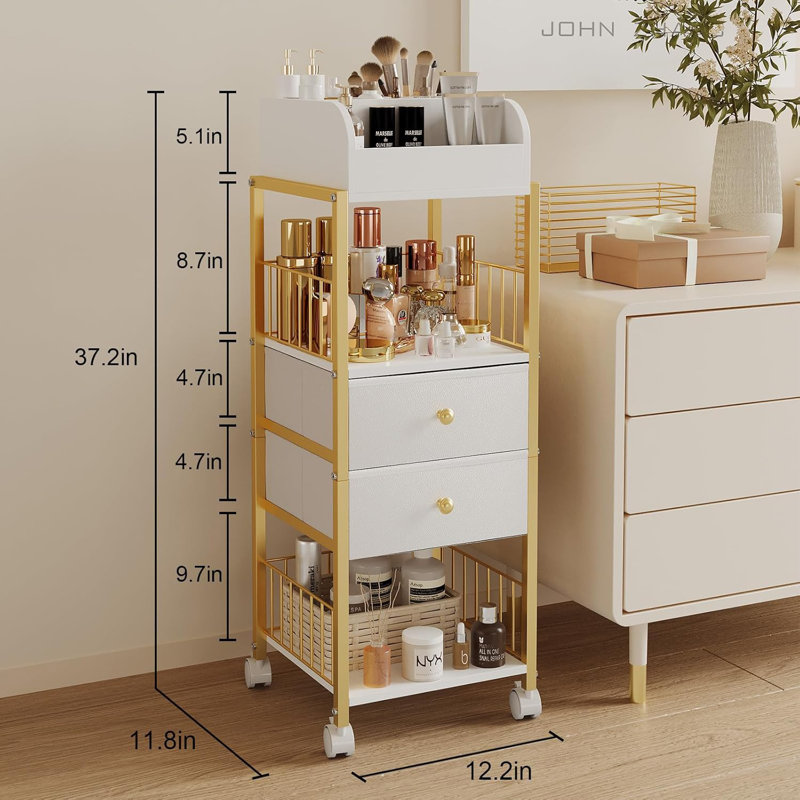 Chariot de rangement pour organisateur de maquillage, grands organisateurs de soins de la peau, support de maquillage avec tiroirs
