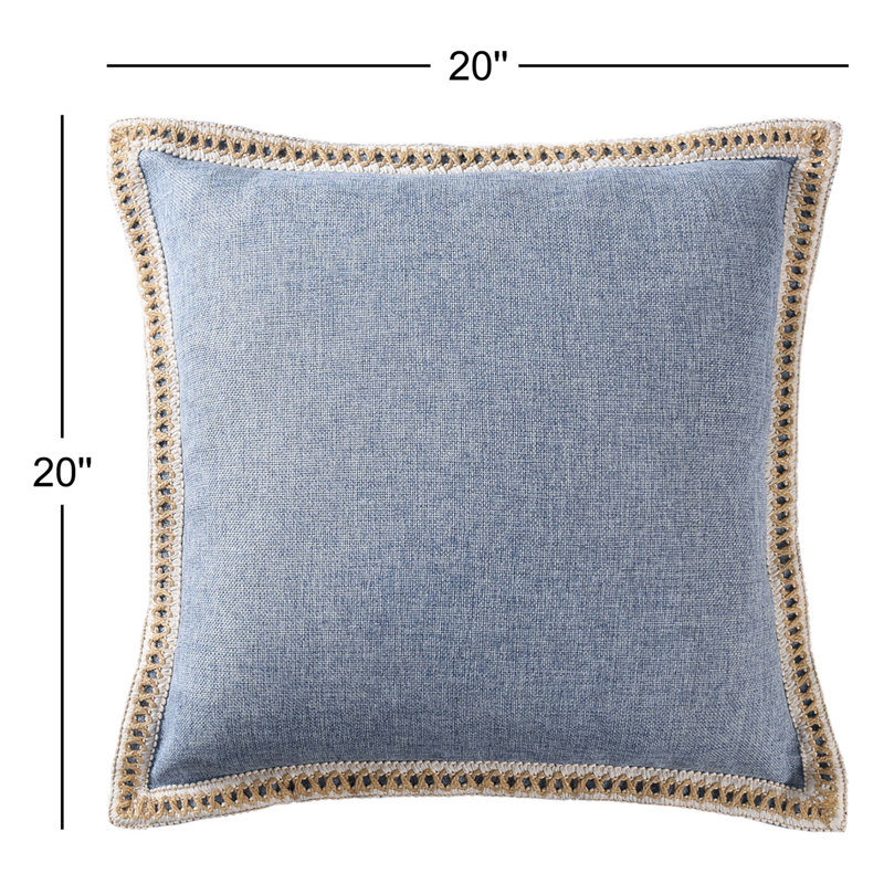 Housse de coussin de couleur, Bleu, Carré 20 po