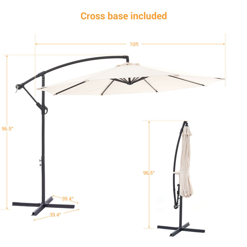 10′ Offset Patio Umbrella, Beige