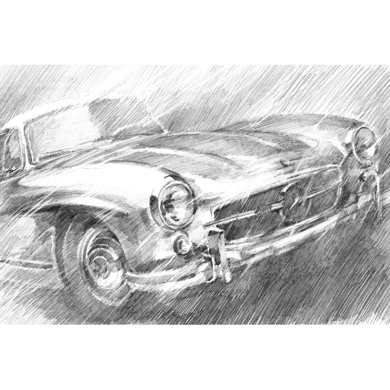 «Sports Car Study I» par Ethan Harper - reproduction de dessin sur toile tendue, H 20 po x l 30 po x P 1,25 po