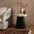 Light Wood Finish Top with Black Base Manufactured Wood Round Side Table
