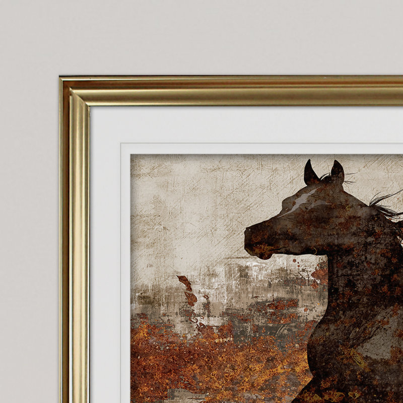 " Running Free II ", Gold, 20" H x 24" W x 1.5" D