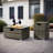 32" Propane Gas Fire Pit Table With Propane Tank Cover 2-Pieces, 50000 BTU Rectangular Steel Fire Pit With Beautiful Wicker Base For Outside Garden-1957593318