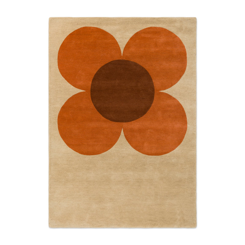 Hand Tufted Wool Floral Area Rug, Rectangle 5'3" x 7'6"
