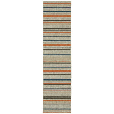 Izola Machine Woven Striped Area Rug 