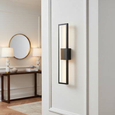 Kaniesha 1-Light 24" Black Modern LED Wall Sconces Triac Dimming
