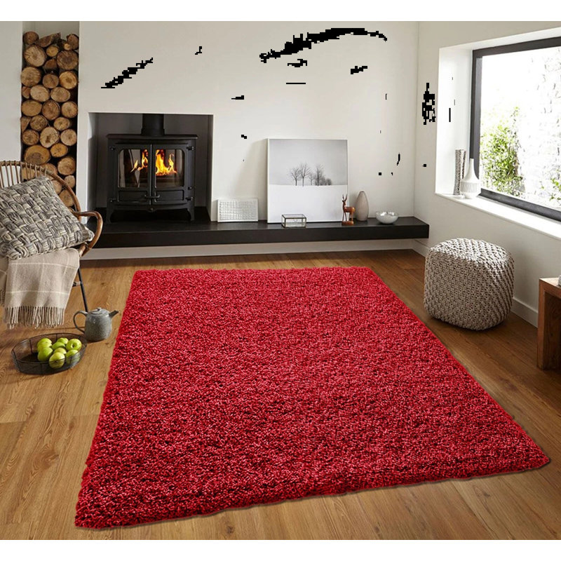 Solid Colour Shag Area Rug, Rectangle 120 x 170 cm