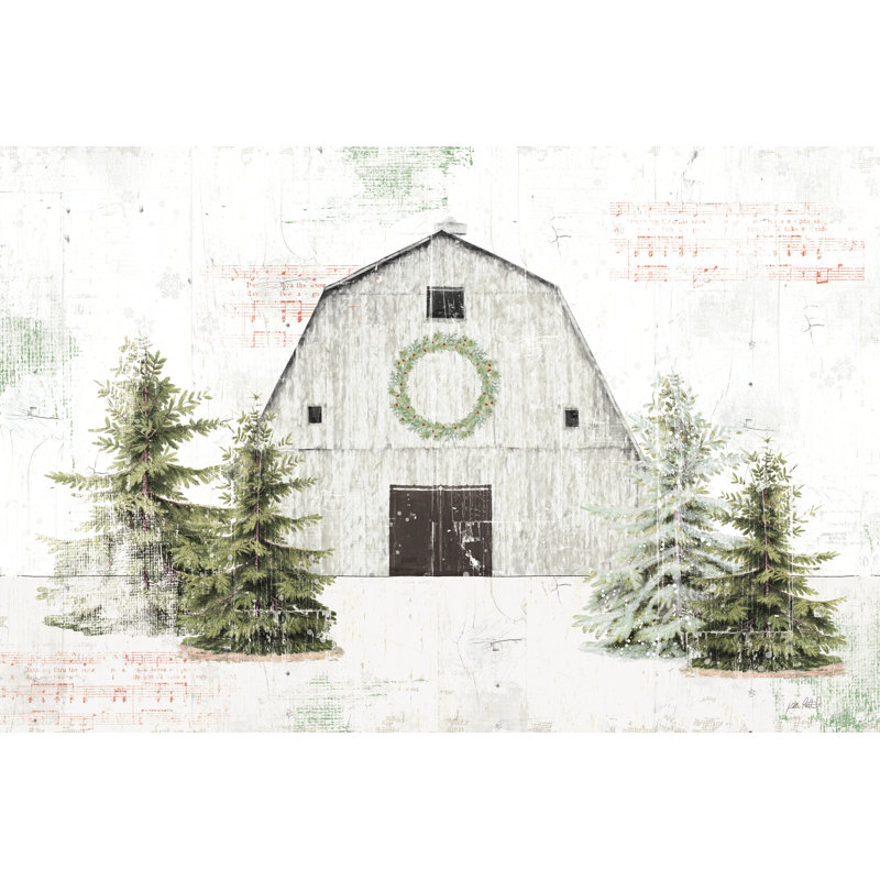 Wooded Holiday I Barn, H 32 po x l 48 po x P 1,25 po, Non, Toile tendue