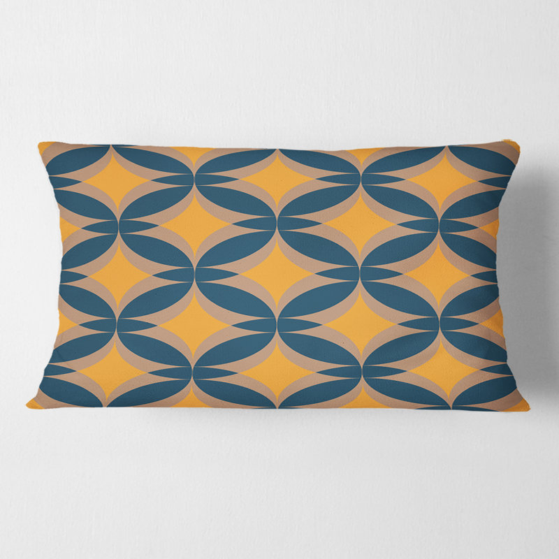 Coussin décoratif abstrait imprimé rétro rétro III - Mid-Century, Rectangulaire, 12 po x 20 po