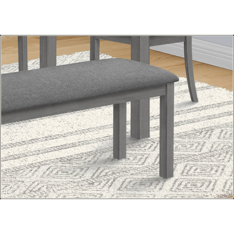 Banc, 42 po rectangulaire, bois, rembourré, salle à manger, cuisine, entrée, gris, transitionnel, Gris