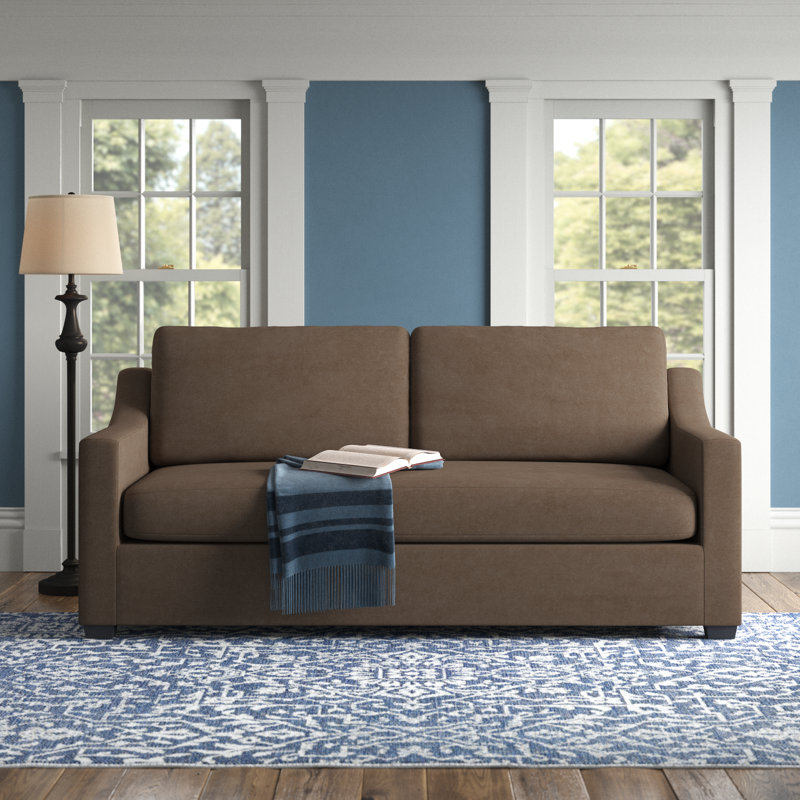 Cranbrook Upholstered 88'' Sofa, Bella Cocoa Performance Velvet