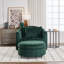 Fauteuil rembourré pivotant demi-tonneau avec repose-pieds-651897927