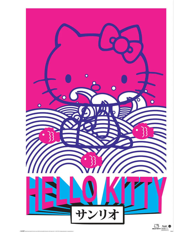  Officiellement sous licence Hello Kitty - affiche d'art rebelle de Tokyo - 24 x 36 po - reproduction décorative - papier affiche - prêt à encadrer