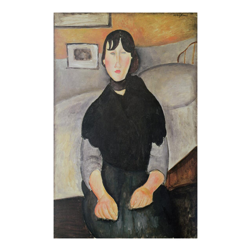 «Young Woman of the People» par Amedeo Modigliani - Estampe numérique, H 20 po x l 16 po