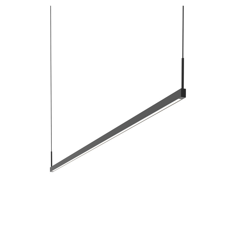 Sleek Satin Black Aluminum Thin-Line LED Indoor/Outdoor Pendant