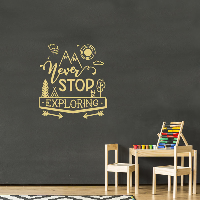 Text & Numbers Wall Decal, Light Beige