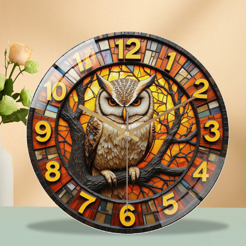 Horloge murale hibou - Horloge murale 12 po