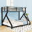 Metal Bunk Bed with Ladder and Guardrails-1614602852