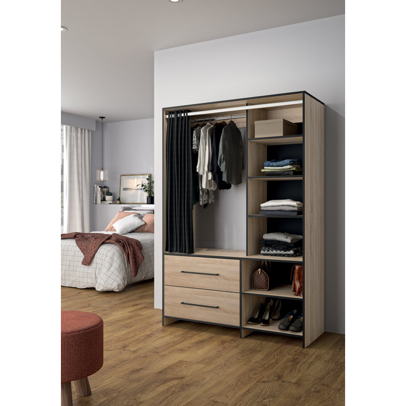 Hakimah 1 Door Manufactured Wood Wardrobe