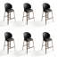 Chaise d'appoint noire et brune à dossier solide (ensemble de 6)-98180306-98180319