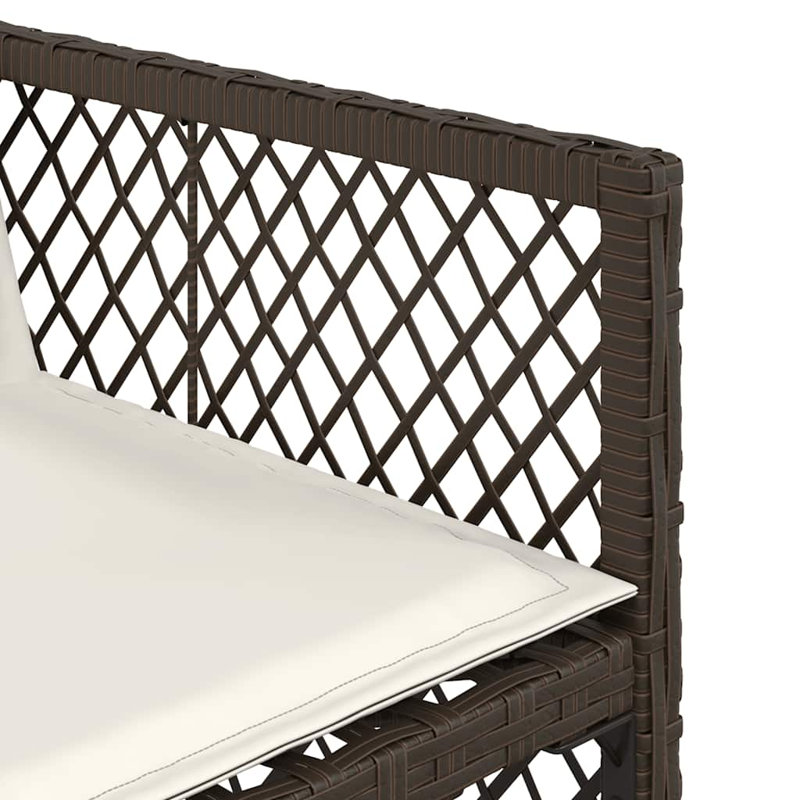 Patio Dining Set with, Cream White, Brown