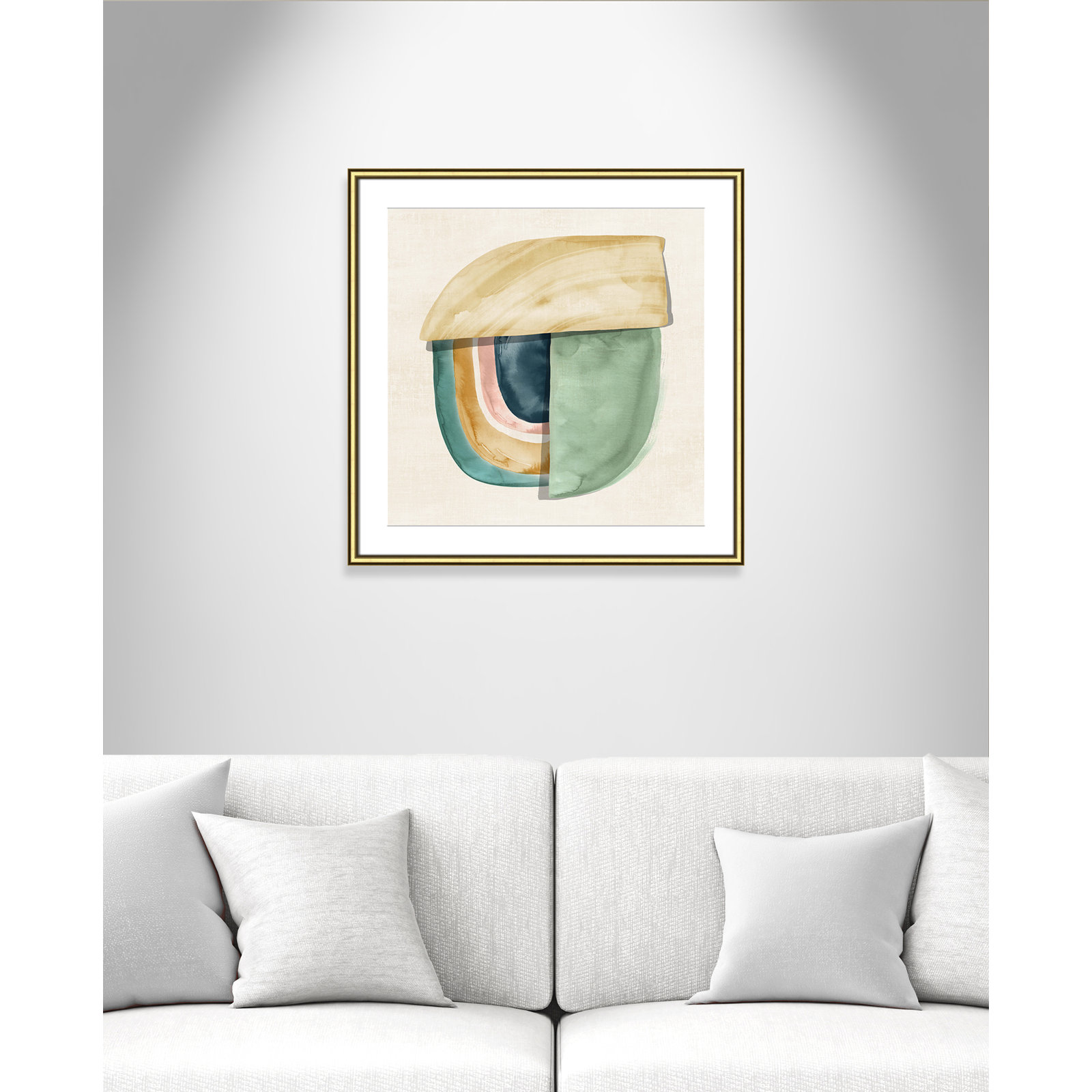 Louella "Shape Form II" Print by Emma Peal, 28.75" H x 28.75" W x 0.875" D, Gold