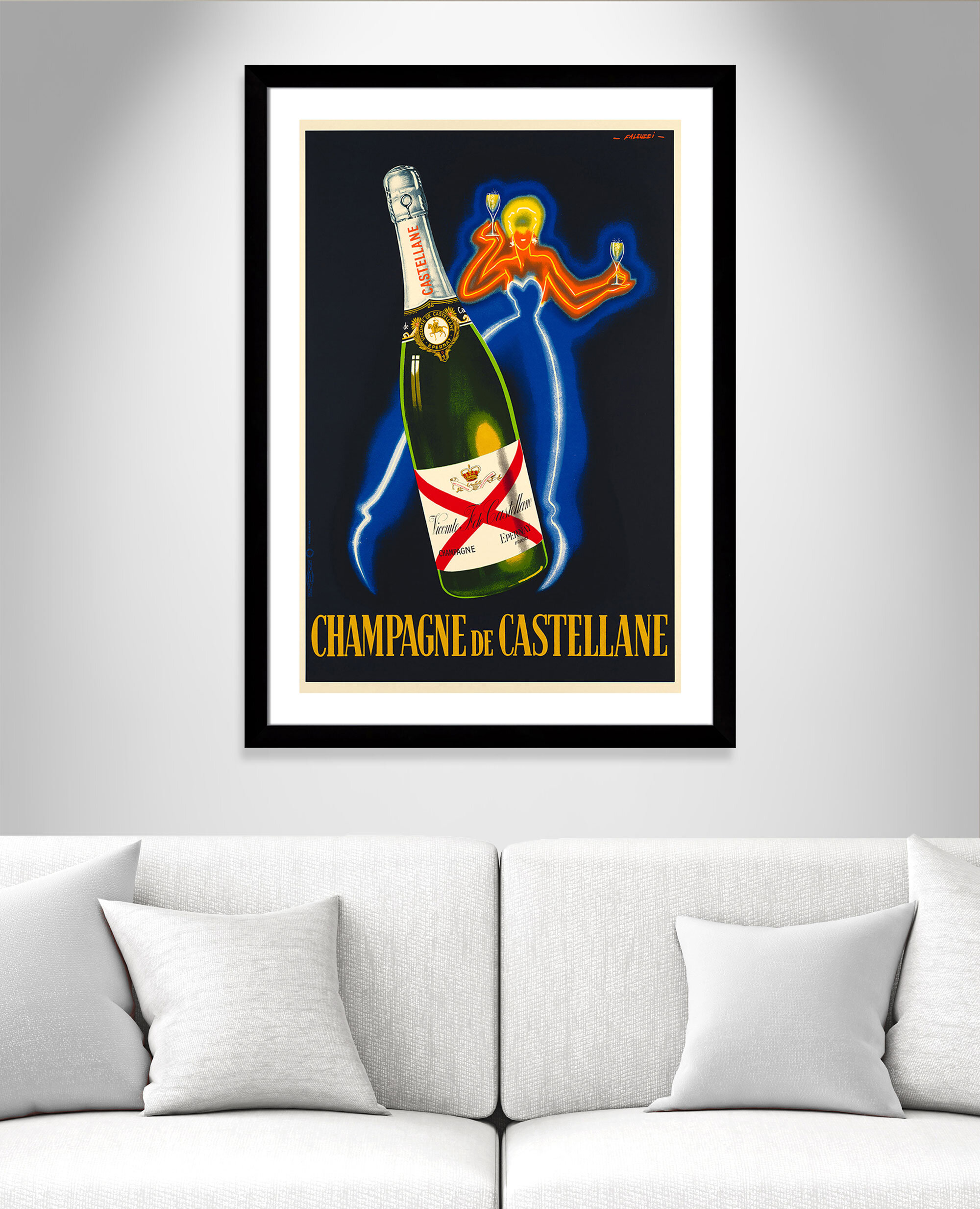 Champagne De Castellane Framed On Paper Print