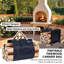 Porte-bûches de bois de chauffage intérieur et extérieur, 16 pouces, porte-bûches bleu marine en métal robuste, support à bois de chauffage Indooor