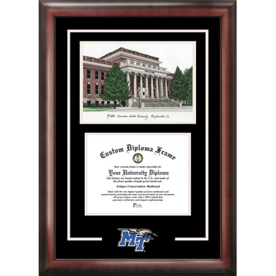 NCAA Mid. Tenn. St. Blue Raiders Spirit Graduate Diploma with Campus Images Lithograph Frame