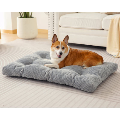 Deluxe Washable Dog Beds Crate Pad for Medium/Large Dogs,  Ultra Soft & Anti-Slip Dog Beds for Dog Cages, 6.5" Extra-Thick