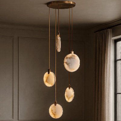 Lustre en marbre 5 lumières Moonshade