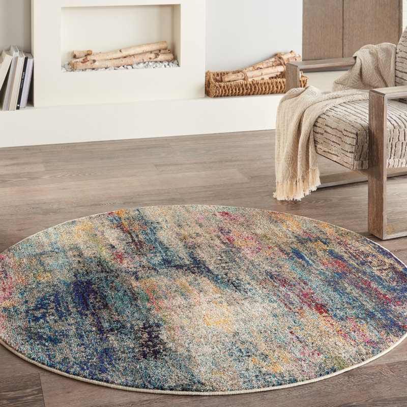 Tapis bleu Armelia, Rond 5 pi 3 po