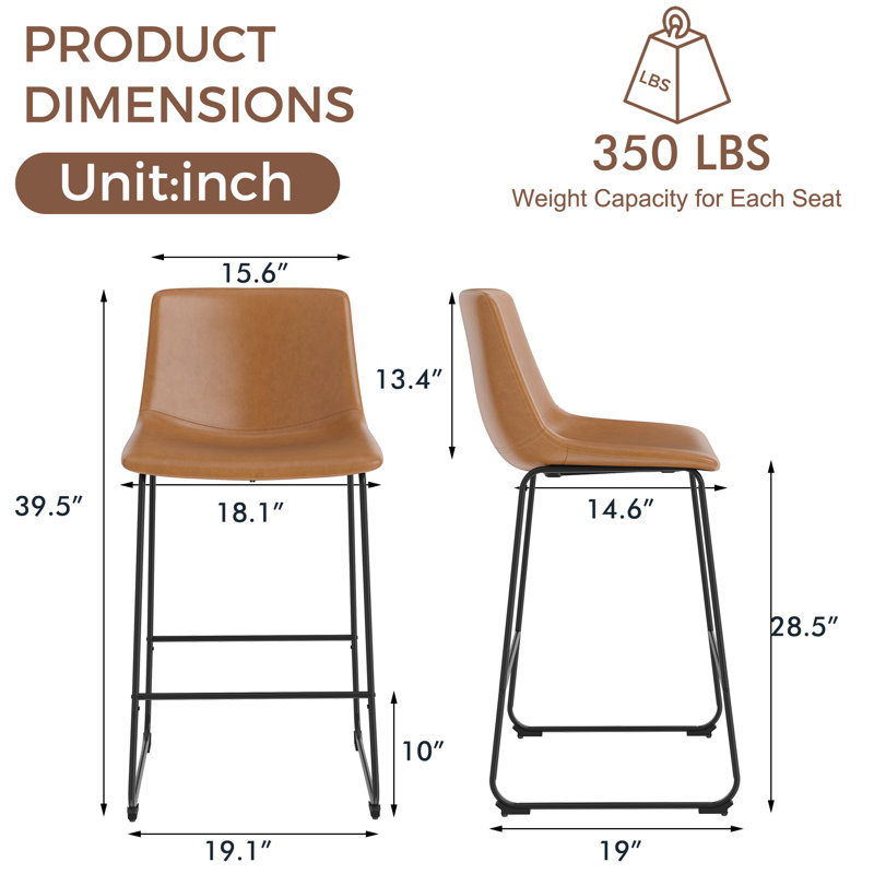  Tabouret de bar 28,5 po H, Brun, 3, Tabouret de bar (siège d'une hauteur de 28,5 po)