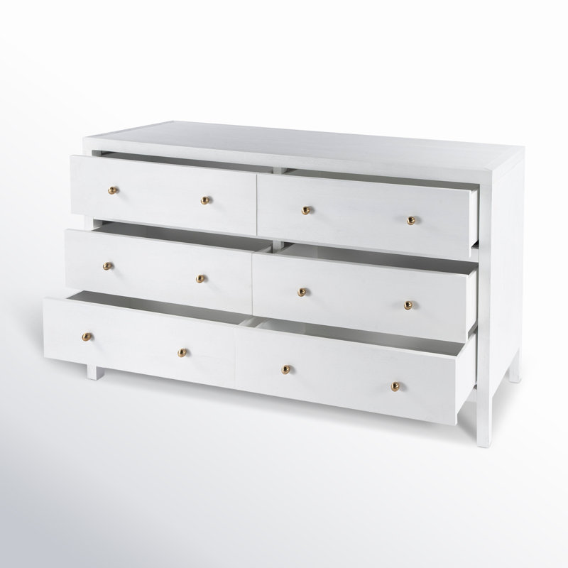 Nora 6-Drawer Dresser, Textured White