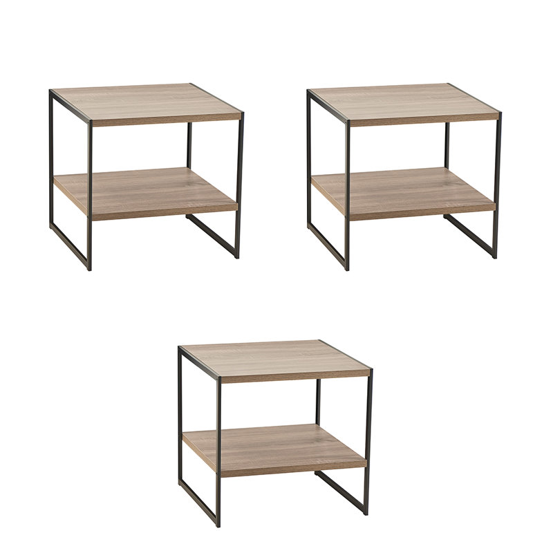 Industrial End Table, Set Of 3