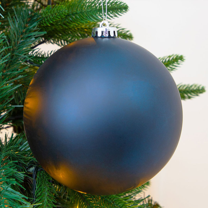 15cm Solid Colour Shatterproof Bauble, Black