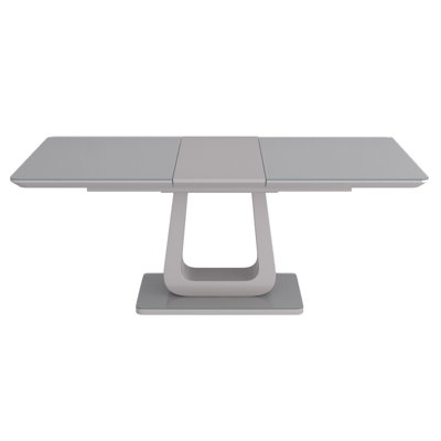 Zachary Dining Table W/Extension In Warm Grey