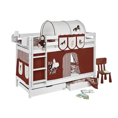 Pferde Single Bunk Bed with Curtain