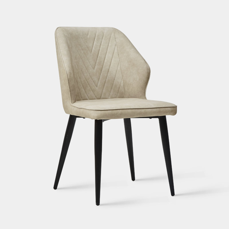 Loganne 47cm H Upholstered Metal Side Chair, Beige