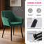 Upholstered Velvet Dining Chairs with Armrests & Diamond Tufting-146137733