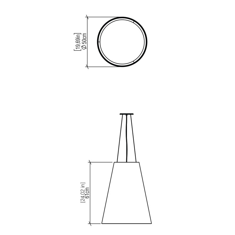 1 - Light LED Pendant, Imbuia, 4000