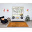 Tapis contemporain noué à la main 4,5 x 8,7 pi orange, Turquie