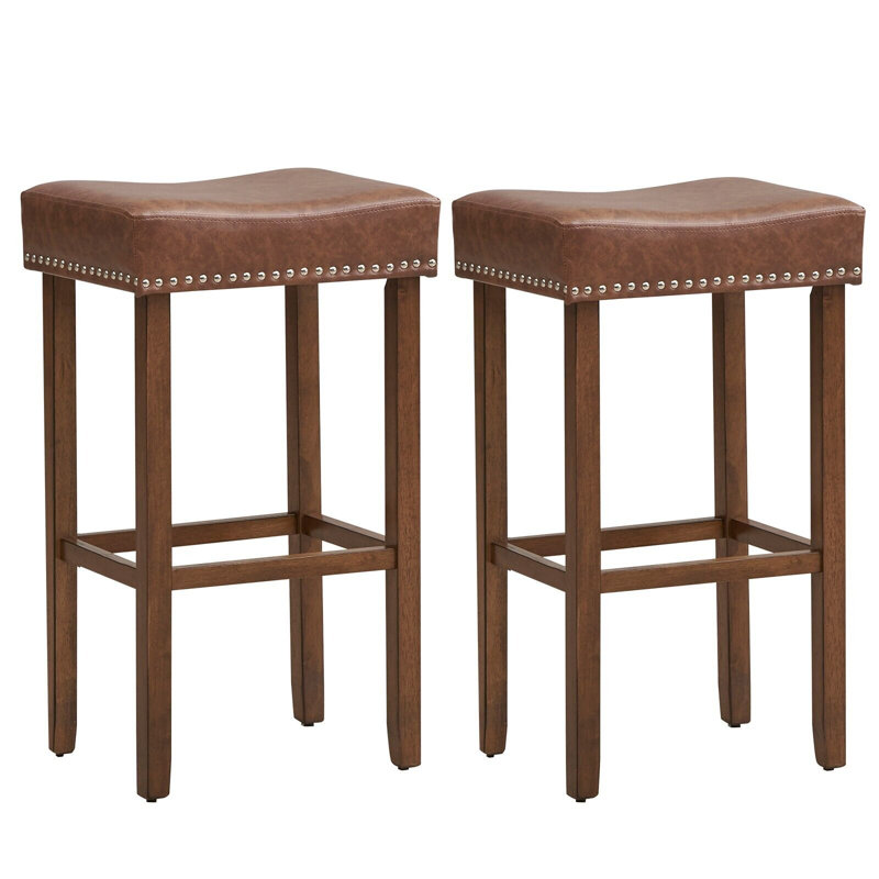 Keiran Upholstered Counter Stool, 74cm, Brown