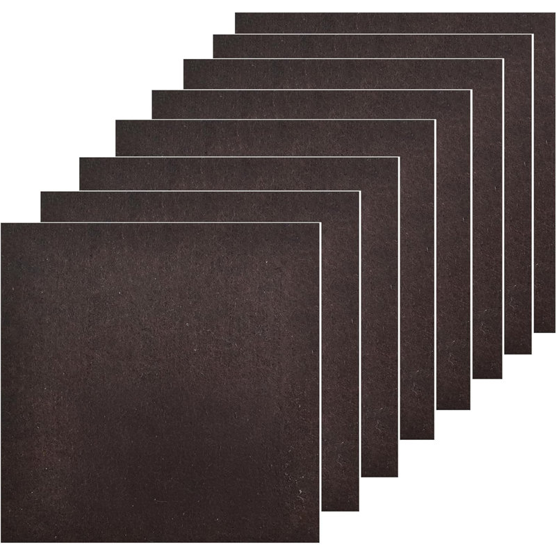 Coussin de feutre auto-adhésif pour meubles carrés, 5 po x 5 po, coupe-à-ajustement pour bois franc, carrelage et stratifié, brun
