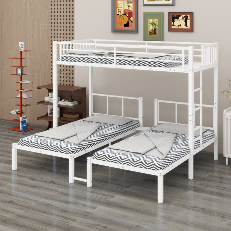 Metal Triple Bunk Bed, Black