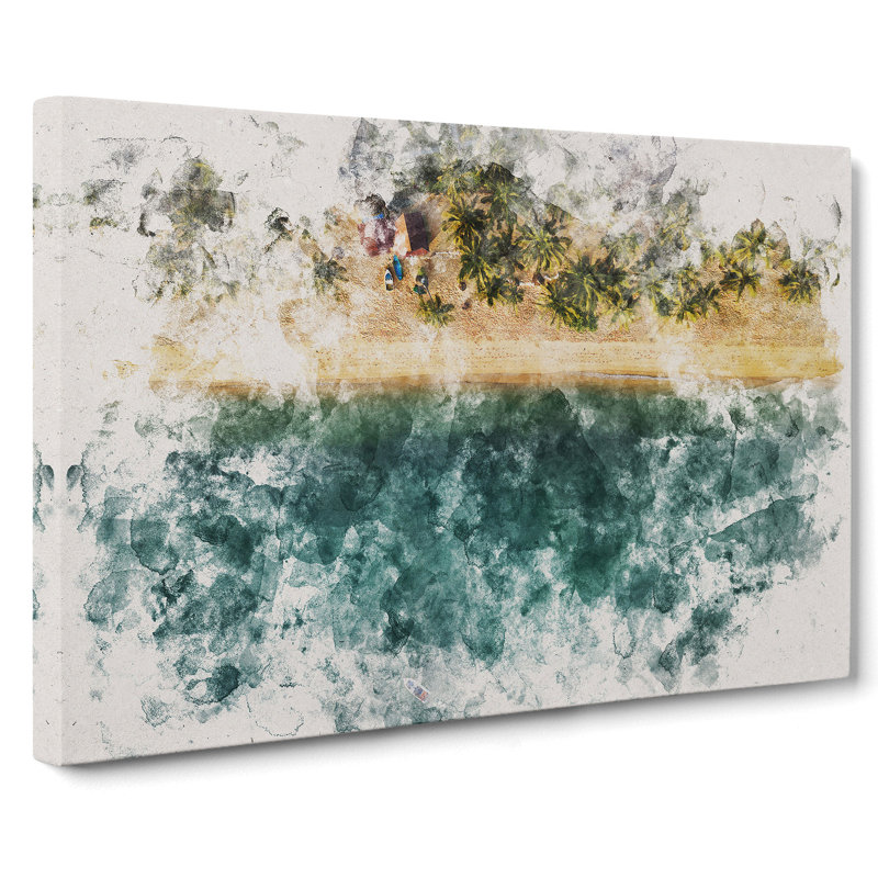 The Fishing Boat Watercolour - Wrapped Canvas, 40cm H x 60cm W x 3cm D