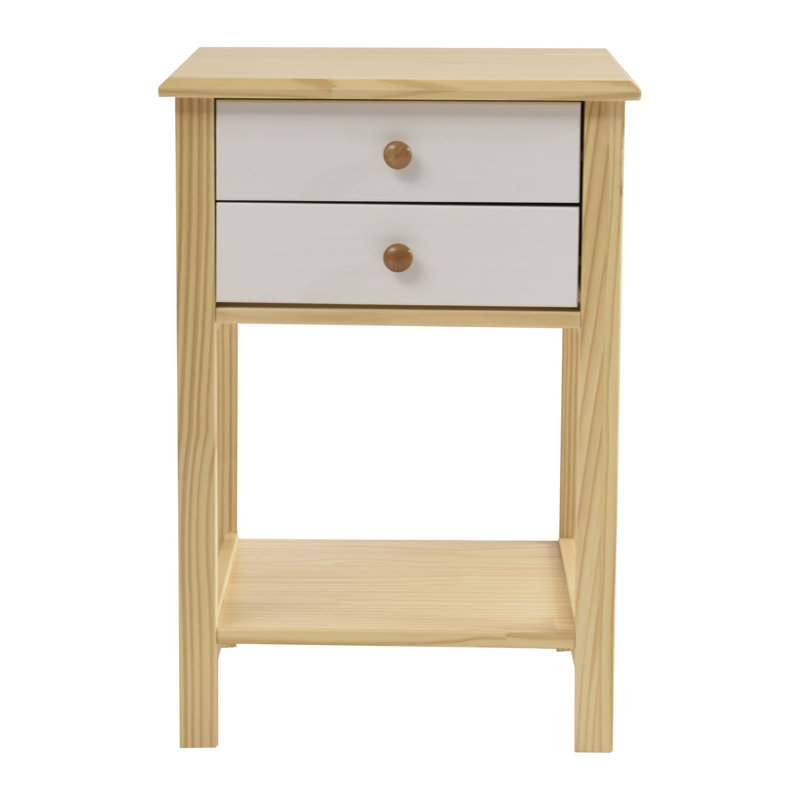 Adaryl 17.7'' W Solid Wood Stand, Natural/White