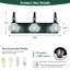Luminaire de salle de bain moderne en cristal noir avec 3 lumières-599604148